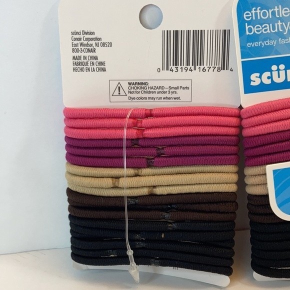 Scunci Hair Ties Ponytail Elastics No Metal Pink Tan Brown Black 3 Packs - Picture 7 of 13